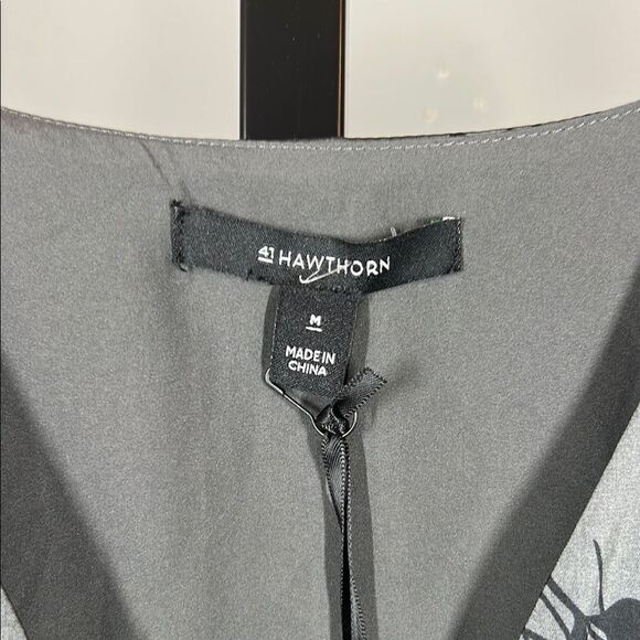 41 Hawthorn Gray Ruched Sundress V-Neck Flutter Sleeve - Picture 7 of 8